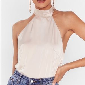 NastyGal Satin Halter Top